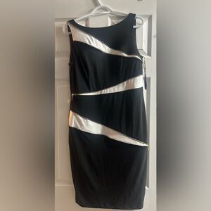 Frank Lyman black & white zipper dress size 8